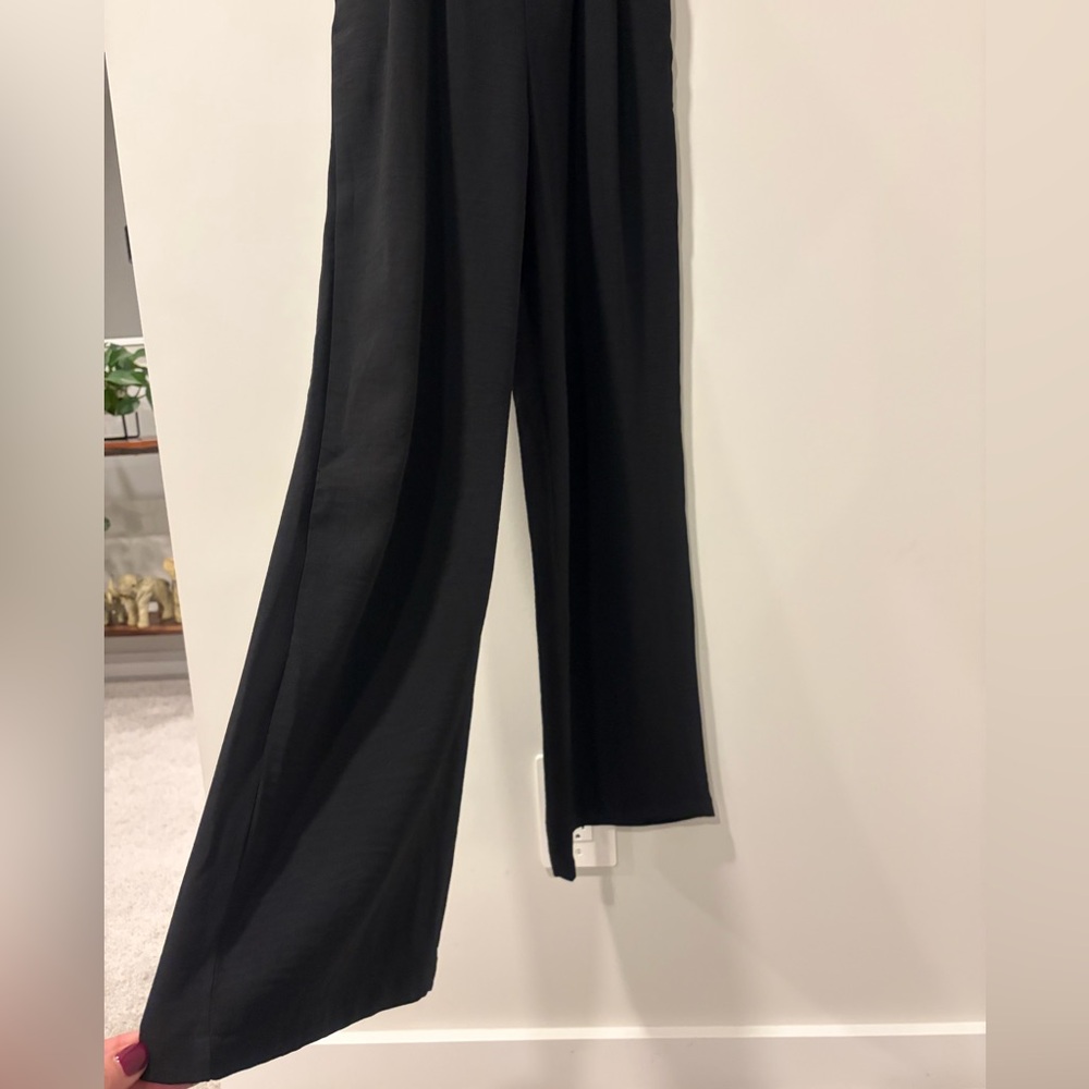 Monteau Black Sleeveless Smocked Wide Leg Jumpsuit NWT! - Picture 6 of 12